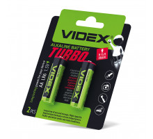 Батарейка лужна Videx LR6/AA Turbo 2шт BLISTER