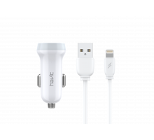 Автомобільний зарядний пристрій HAVIT HV-ST851 з Lightning кабелем 2USB