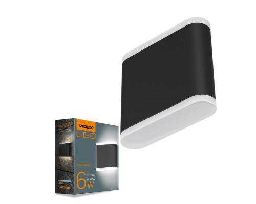 LED Світильник архітектурний AR06 IP54 VIDEX 6W 2700K чорний