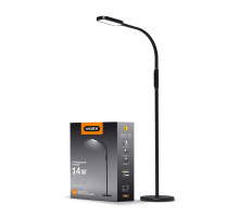 LED торшер чорний VIDEX TF07B 14W 3000-5500K