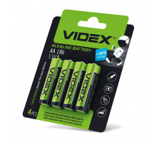 Батарейка лужна Videx LR6/AA 4шт Blister Card