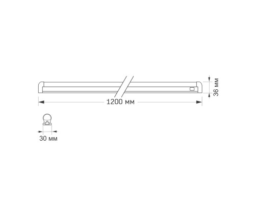 LED FITO світильник лінійний VIDEX T8 1,2М 20W