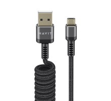 Кабель спіральний Micro USB HAVIT HV-CB6250 2.4A 1.5м