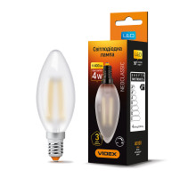 LED лампа VIDEX Filament C37FMD 4W E14 4100K дімерна
