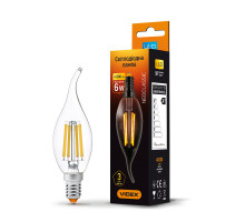 LED лампа VIDEX Filament C37Ft 6W E14 4100K