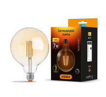 LED лампа VIDEX Filament G125FAD 7W E27 2200K дімерна бронза