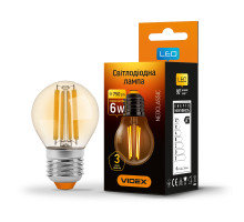 LED лампа VIDEX Filament G45FA 6W E27 2200K бронза