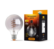 LED лампа VIDEX Filament G95FGD 4W E27 2100K дімерна графіт