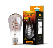 LED лампа VIDEX Filament ST64FGD 4W E27 2100K дімерна графіт