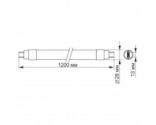 LED лампа VIDEX T8b 18W 1.2M 4100K, матова