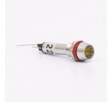 Світлодіодний індикатор металевий AD22C-6 220v AС, жовтий