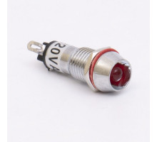Світлодіодний індикатор металевий AD22C-10 220v AС, червоний