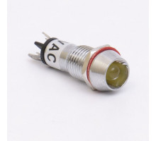 Світлодіодний індикатор металевий AD22C-10 220v AС, жовтий
