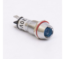 Світлодіодний індикатор металевий AD22C-10 220v AС, блакитний