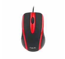 Дротова миша HAVIT HV-MS753 USB Black/Red (1000 DPI, 3 кл)