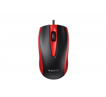 Дротова миша HAVIT HV-MS871 USB Red (1200 DPI, 3 кл)