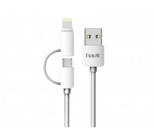Кабель HAVIT HV-CB610X Micro USB + Lightning 1м, White